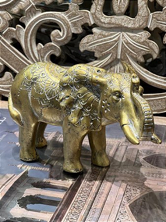 Elefante - Resina - Dourado