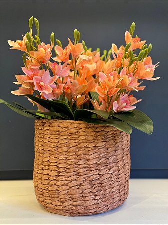 Cachepot em Cimento - Telha  - Relevo -  19,5CM