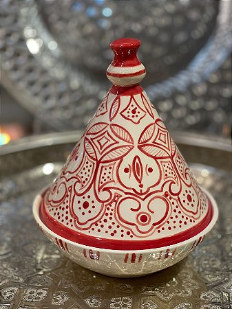 Tagine Saleiro - Vermelho -  Modelo Marrocos