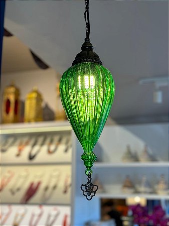 Luminária de Teto Turca Verde