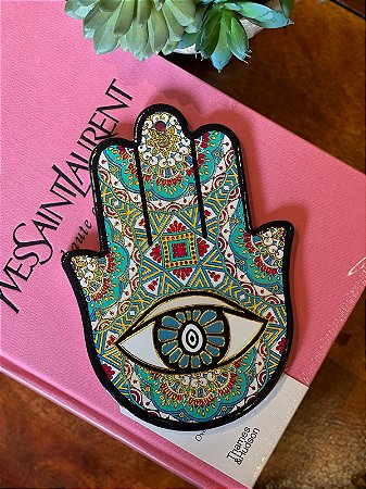 Hamsa de Parede ou Mesa - Mão de Fátima - Cerâmica - 18CM