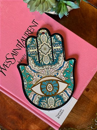 Hamsa de Parede ou Mesa - Mão de Fátima - Cerâmica - 18CM