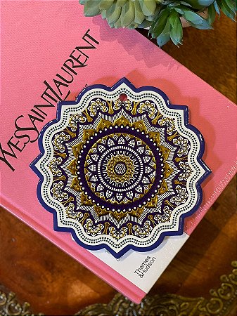 Mandala - Decorativo - Cerâmica - Azul e Roxo