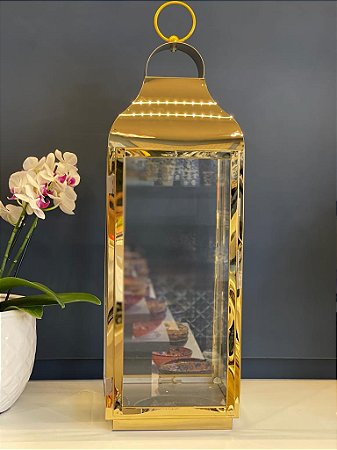 Lanterna - Metal - Dourado G - 56CM