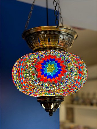 Luminária de Teto Turca Média Colorida