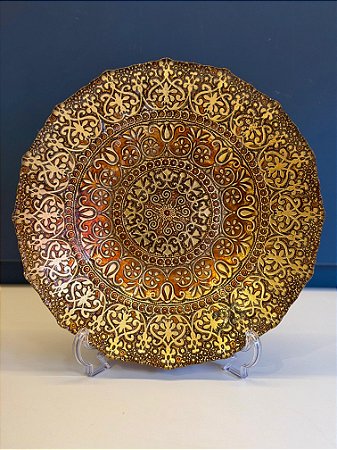 Centro de Mesa em Vitral - Pequeno - Dourado