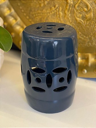 Mini Seat Garden - Decorativo -  Cerâmica - Azul Marinho