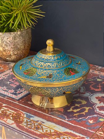 Pote - Latão - Dourado - Azul