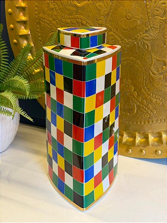 Potiche - Ceramica - Colorido - 34,5CM