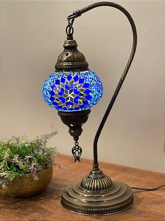 Luminária Turca - Abajur - Pendente M - Azul