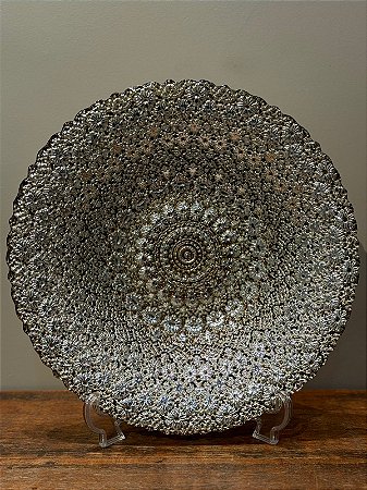 Centro de Mesa em Vitral - Grande - Dourado e Prata