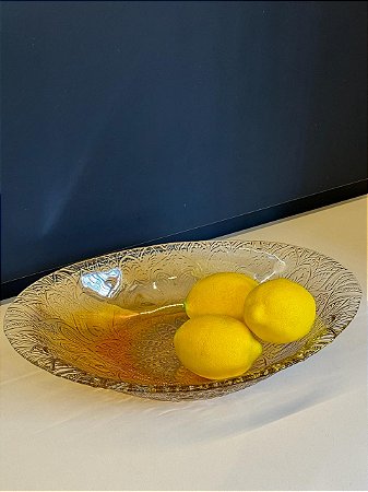Fruteira - Centro de Mesa em Metal - Turca - Vitral - Âmbar
