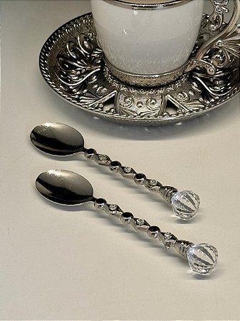 Par de Colheres - Turcas - Metal - Prata