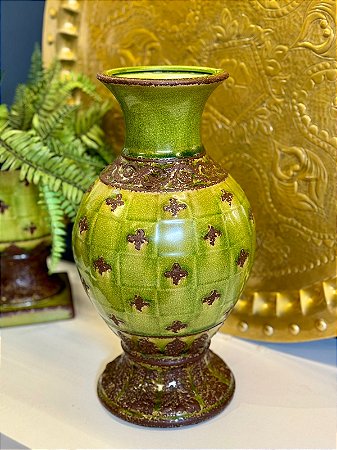 Vaso Decorativo - Ceramica - Verde Vintage - 39cm