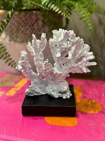 Coral com Base - Resina - Branco