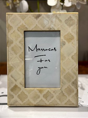 Porta Retrato - Foto 10 x 15 - Osso - Bege