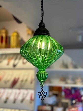 Luminária de Teto Turca Verde