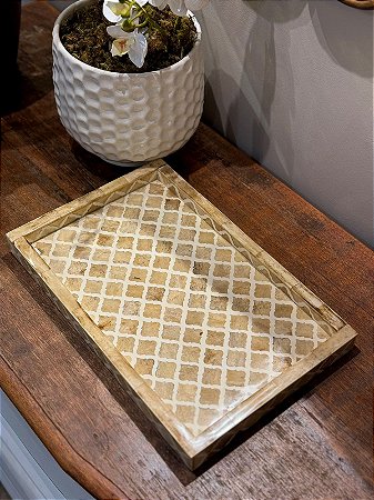 Bandeja - Osso - Bege - 35,5CM