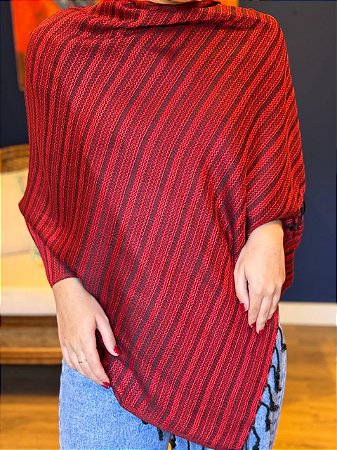 Pashmina de Viscose - Vermelho e Preto