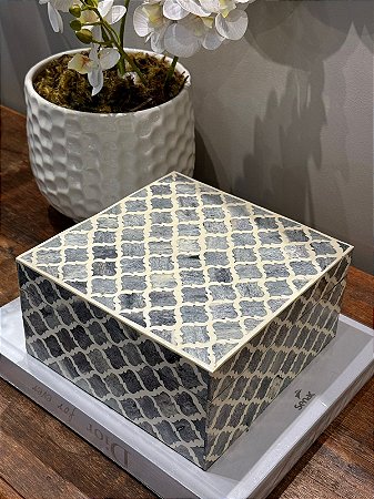 Caixa Decorativa - Osso -  Cinza - G