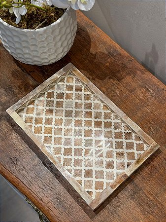 Bandeja - Osso - Marrom - 30,5CM