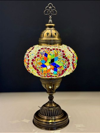 Luminária Turca Abajur Colorido Sem fio A Pilha