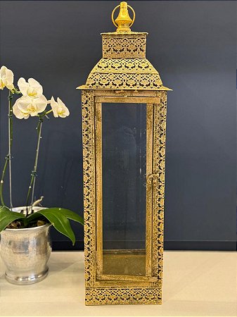 Lanterna - Metal - Dourada - 71cm - G