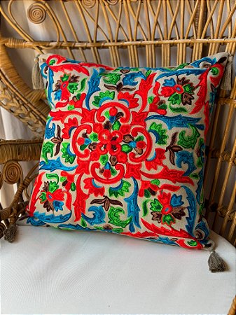 Capa de Almofada Bordada Tassel 45x45 Fendi