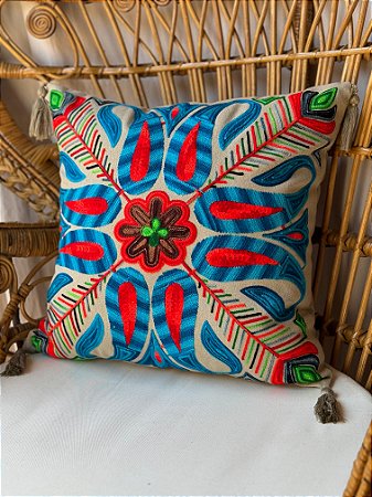 Capa de Almofada Bordada Tassel 45X45 Fendi