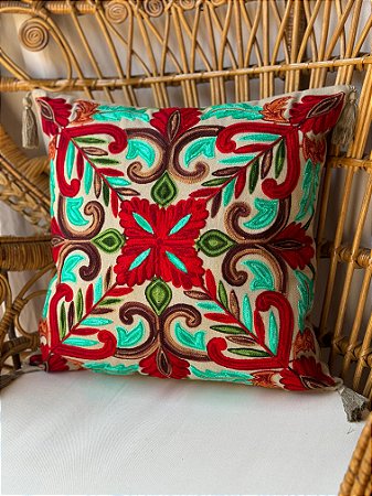 Capa de Almofada Bordada Tassel 45x45 Fendi
