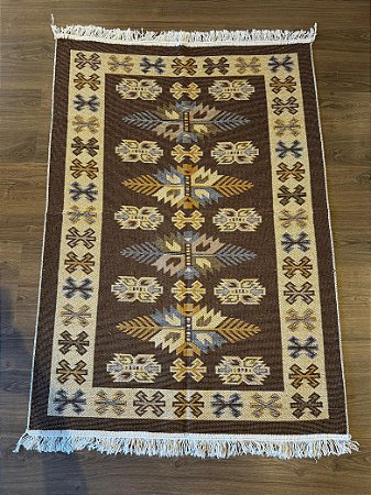 Tapete - Dupla Face - Turco - 1,40 x 1,00MT - Marrom e Bege