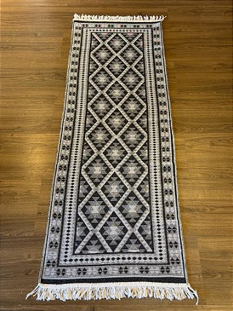 Tapete - Passadeira - Dupla Face - Turco - 1,80 x 0,60MT - Cinza