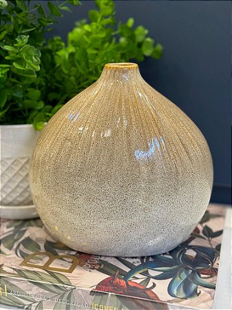 Vaso - Ceramica - Bege