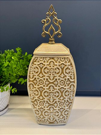 Potiche - Ceramica - Bege - 46CM