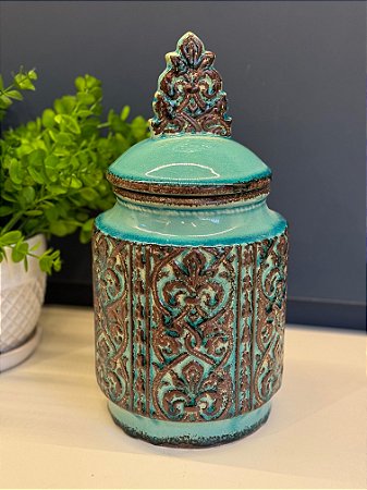 Potiche - Ceramica - Turquesa - 33CM