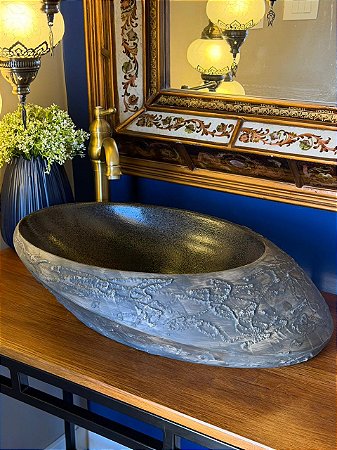 Cuba Sobrepor - Preto - Modelo Pedra