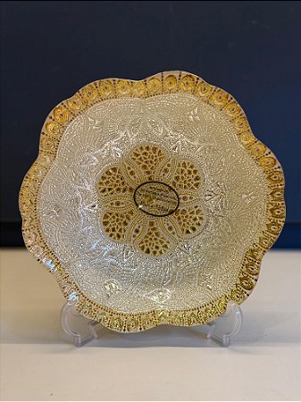 Centro de Mesa em Vitral  - Dourado, Off White e Prata - Mini