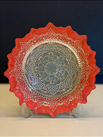 Centro de Mesa em Vitral  - Rosa, Cinza e Prata - Mini