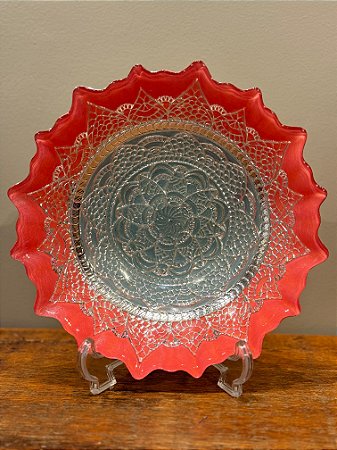 Centro de Mesa em Vitral  - Rosa, Cinza e Prata - Mini