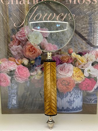 Lupa de Aumento - Metal - Osso - Marrom