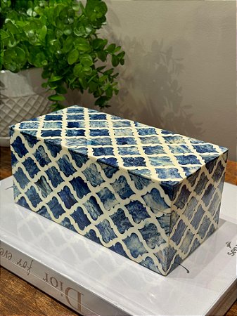Caixa Decorativa - Osso - Azul - 20X10