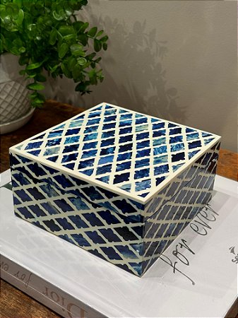 Caixa Decorativa - Osso - Azul - M