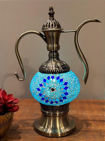 Luminária Turca Ânfora Tamanho M Azul