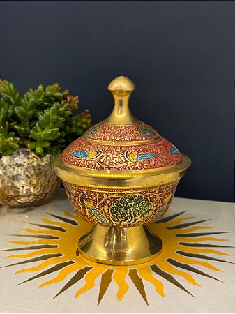 Pote - Latão - Dourado - Vermelho