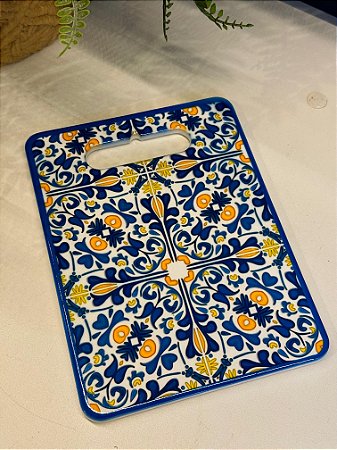 Tábua Turca - Cerâmica - Pequeno - Azul e Amarelo