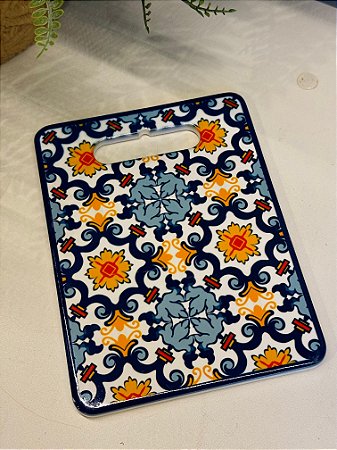 Tábua Turca - Cerâmica - Pequeno - Azul, Vermelho e Amarelo