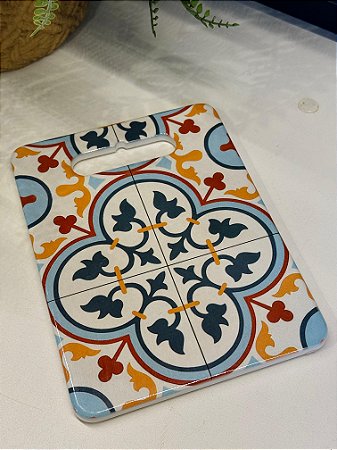 Tábua Turca - Cerâmica - Pequeno - Azul, Verde, Vermelho e Amarelo