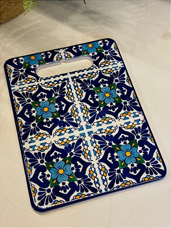 Tábua Turca - Cerâmica - Pequeno - Azul, Verde e Amarelo