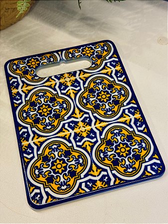 Tábua Turca - Cerâmica - Pequeno - Amarelo e Azul