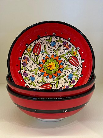 Bowl - Cerâmica - Turquia - Vermelho - Tamanho Grande